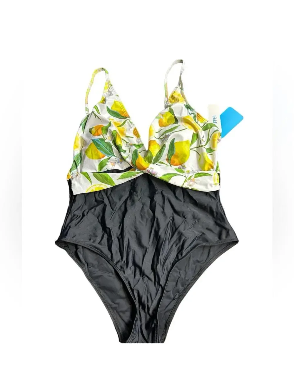 IFFEI black one piece swimsuit w lemons size XL NWT